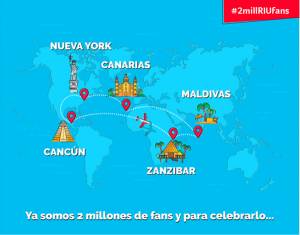 Riu celebra los 2 M de seguidores en Facebook con una vuelta al mundo