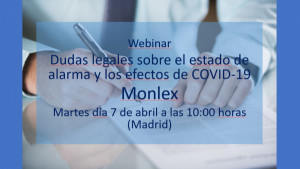 HOY: Monlex aclara las dudas legales sobre el COVID-19 en un webinar