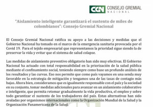 Gremios colombianos celebraron la reapertura “inteligente” de la economía