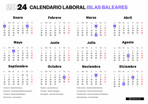 El Calendario Laboral de Islas Baleares 2024, con dos fiestas en marzo