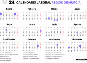 El Calendario Laboral de Murcia 2024, con tres fiestas en marzo