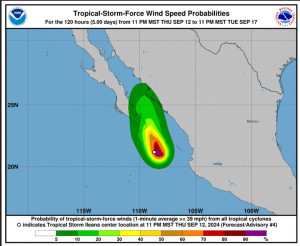 La tormenta tropical Ileana se aproxima a Los Cabos, Baja California