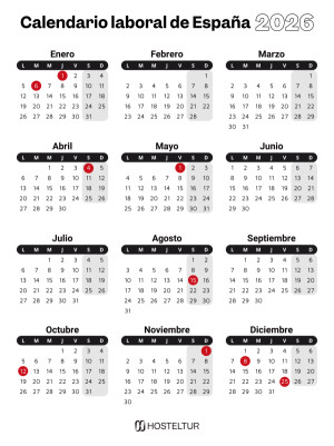 Calendario laboral de España: todos los días festivos y puentes disponibles en 2026